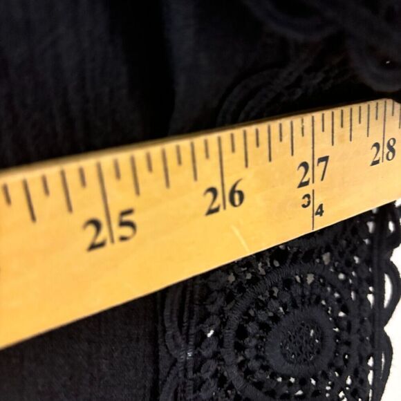 La Blanca Women's Tunic Swim Cover-Up Black Large Solid Short Sleeve V-Neck - Picture 9 of 10